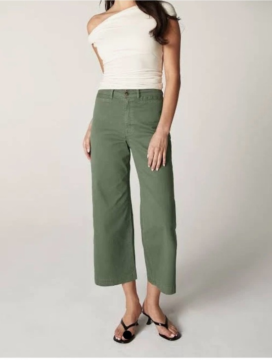 Unpublished Denim - Unpublished Gemma Olive High rise Wide Leg Crop Jeans 27- $115